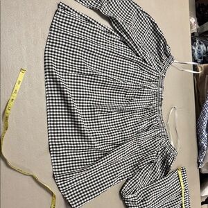 Black and White Gingham Women's Top